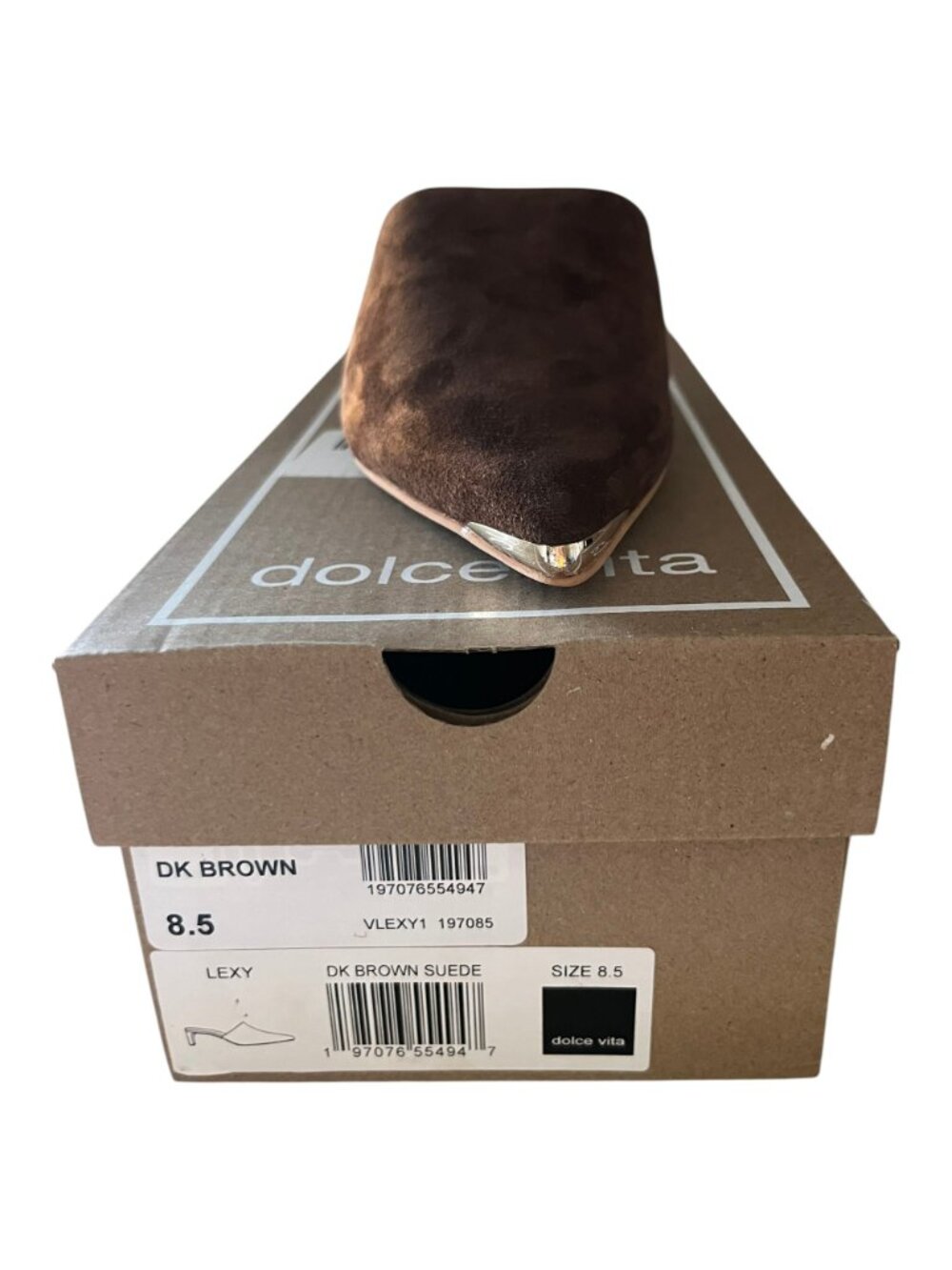 NIB Dolce Vita Lexy Heel Mule in Dark Brown Suede - Picture 5 of 5